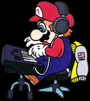 Mario interpretando musica